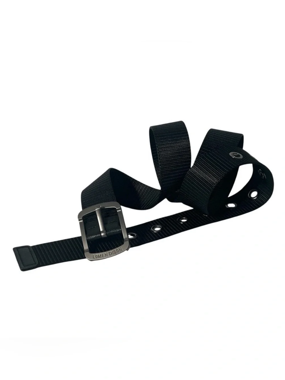 Lomen Dison Tactical Golf Belt Black Nylon Webbed Adjustable Belt Fits 34-44